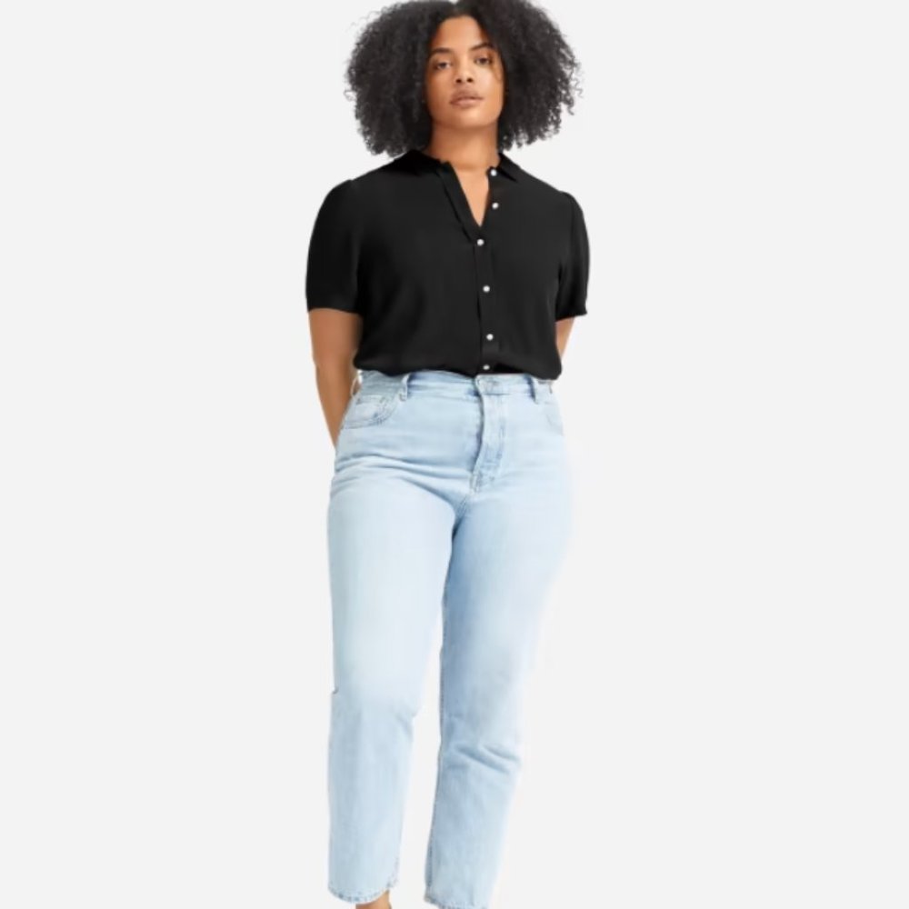 The Clean Silk Puff-Sleeve Shirt 0